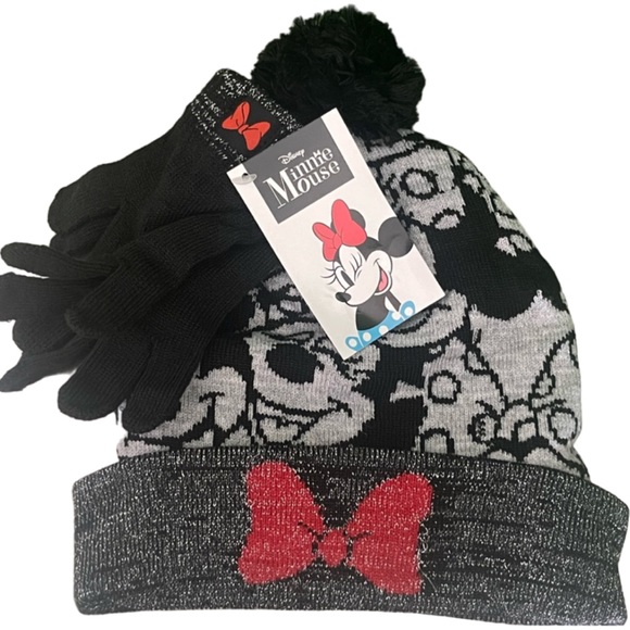 NWT Minnie Mouse Beanie & Glove Set - Picture 1 of 9